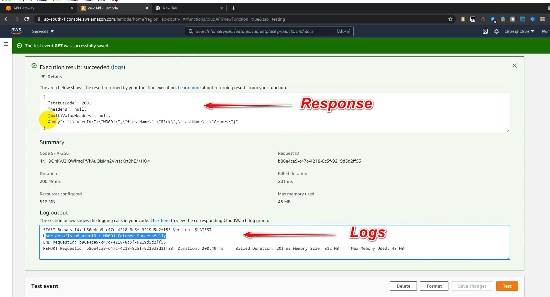 aws-app-dynamodb-crud-apigateway-lambda-testlambda2